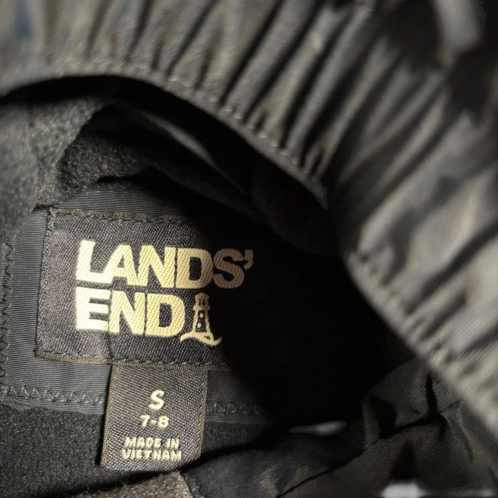 Lands End Kids‎ Winter Jacket Sz S 7-8 Blue Hooded Waterproof Ski Snow Warm
